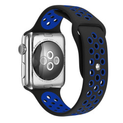 Λουράκι Σιλικόνης για Apple Watch 42 / 44 / 45mm – Μαύρο / Μπλε