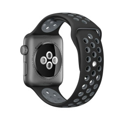 Λουράκι Σιλικόνης για Apple Watch 38 / 40 / 41mm – Μαύρο / Γκρι