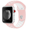 Λουράκι Σιλικόνης για Apple Watch 38 / 40 / 41mm – Ροζ / Λευκό