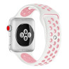 Λουράκι Σιλικόνης για Apple Watch 38 / 40 / 41mm – Λευκό / Ροζ
