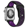 Λουράκι Σιλικόνης για Apple Watch 38 / 40 / 41mm – Μαύρο / Μωβ