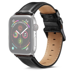 Δερμάτινο Λουράκι Black Buckle για Apple Watch Series 49mm / 45 / 44 / 42mm - Μαύρο