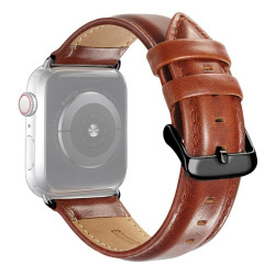 Δερμάτινο Λουράκι Black Buckle για Apple Watch Series 49mm / 45 / 44 / 42mm – Καφέ
