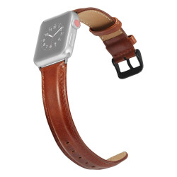 Δερμάτινο Λουράκι Black Buckle για Apple Watch Series 49mm / 45 / 44 / 42mm – Καφέ