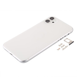 Πίσω Καπάκι με Πλαίσιο Back Housing Cover με SIM Tray & Κουμπιά για iPhone 11 – Λευκό