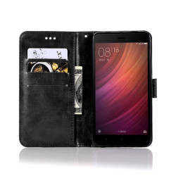 Θήκη Πορτοφόλι Leather Style για Xiaomi Redmi Note 4 - Μαύρο