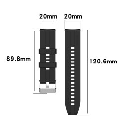 Λουράκι Σιλικόνης 20mm για Huawei Watch GT2 42mm - Γκρί