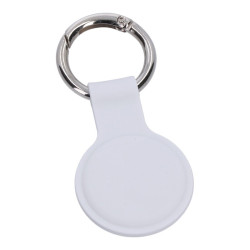 Θήκη Σιλικόνης Keychain Case Metal Ring για AirTag - Λευκό