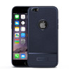 Θήκη Πλάτης Litchi Texture TPU για iPhone 6s Plus / 6 Plus - Σκούρο Μπλε