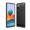 Θήκη Σιλικόνης Rugged Armor Carbon Fiber για Xiaomi Redmi Note 10 Pro - Μαύρο