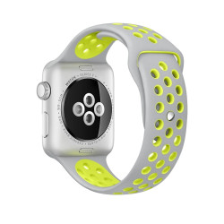 Λουράκι Σιλικόνης για Apple Watch 38 / 40 / 41mm – Γκρί / Κίτρινο