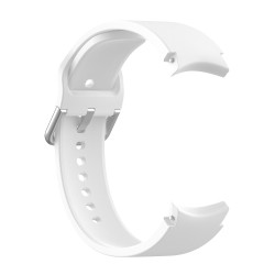 Λουράκι Σιλικόνης Silver Round Buckle για Samung Galaxy Watch 4 40mm / 44mm – Λευκό