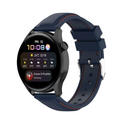 22mm Λουράκι Σιλικόνης με Ραφή για Huawei Watch 3 / 3 Pro / GT2 Pro – Μπλε