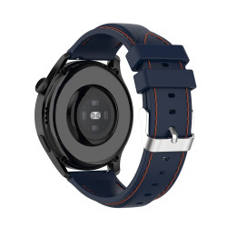 22mm Λουράκι Σιλικόνης με Ραφή για Huawei Watch 3 / 3 Pro / GT2 Pro – Μπλε