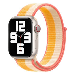 Λουράκι Υφασμάτινο Loop Type Sport για Apple Watch Series 38 / 40 / 41mm – Beige / White