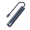 Joyroom S-H112 USB Hub 7σε1 Type C / 3x USB 3.0 / HDMI 4K 30Hz / SD Card Reader & Micro SD 100W 15cm (6941237145611) - Γκρι