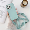 Θήκη Σιλικόνης TPU με Κορδόνι Neck Lanyard για iPhone 12 / 12 Pro - Sky Blue