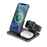 HOCO CW33 15W 3 σε 1 Stand Ασύρματης Φόρτισης για iPhones / Apple Watch / Airpods (6931474746825) - Μαύρο