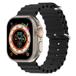 Λουράκι Σιλικόνης Ocean Silicone για Apple Watch Ultra 49mm / 45mm / 44mm / 42mm – Μαύρο
