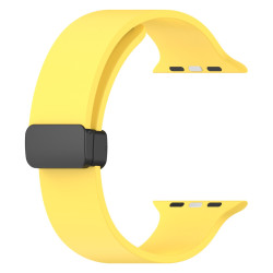 Λουράκι Σιλικόνης D-Buckle Magnetic για Apple Watch Ultra 49mm / 45mm / 44mm / 42mm – Yellow